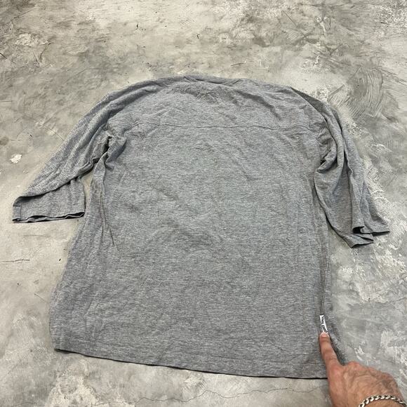 Vintage 90's Looney Tunes Bugs Bunny Football Gray 3/4 Sleeve Pullover Shirt LRG - Picture 7 of 8